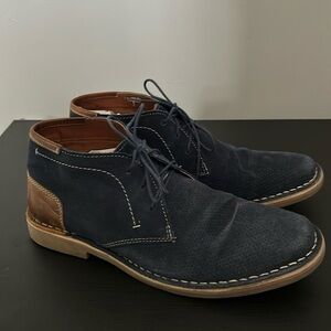 Steve Madden Blue Leather Hendrick Ankle Chukka Size 8